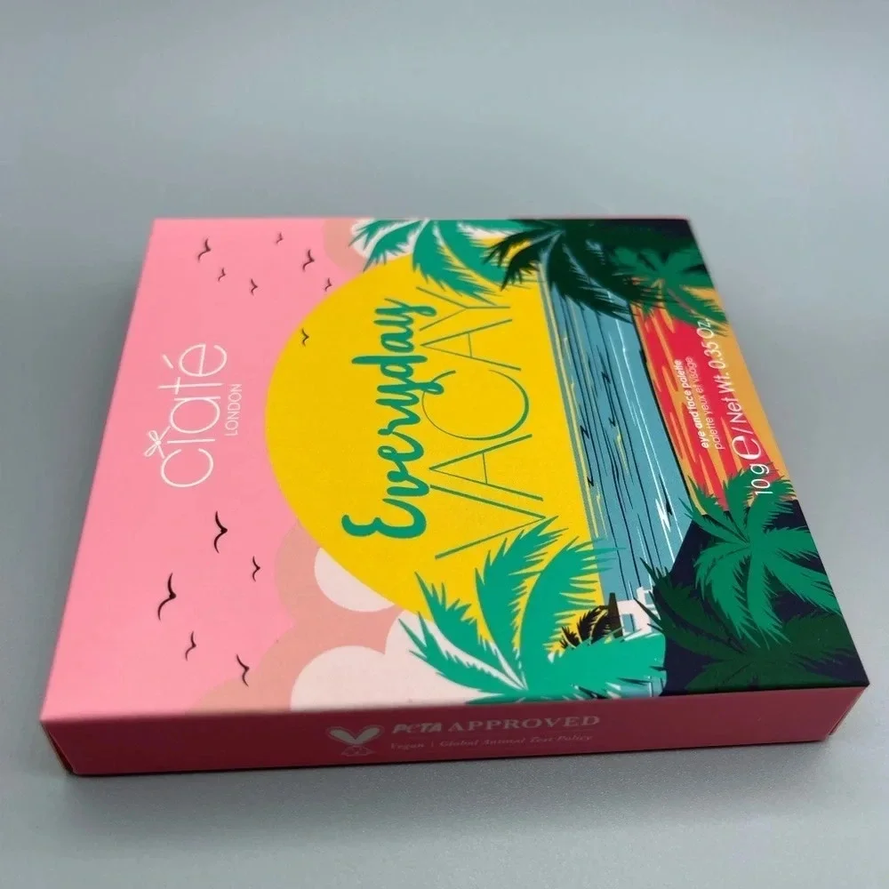 CIATÉ London's Everyday Vacay Eye & Face Palette Beachy Rose Gold Glam, NIB